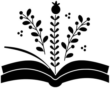 Kitap illüstrasyonları çiçek desenli logo çiçek ikonu kütüphanesi anahatları eko bahçesi yaz kapakları edebiyat bahar okuma şekli vektör arkaplanı için yaz kapağı