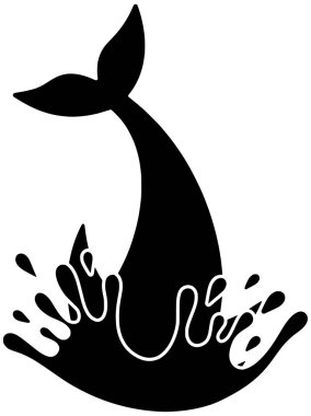 Yunus illüstrasyonu hayvan silueti logosu deniz memelisi yaşam ana hatları deniz havuzu yüzer okyanus sirki vahşi yaşam mavi şekli vektör arkaplanı için yüzün