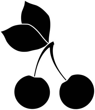 Kirazlı illüstrasyon meyve silueti logo ağacı simgesi ağaç ağaç ana hatları yaprak eko doğa bahçe gıda yeşil tarım vektör arkaplanı için doğal çevre şekli