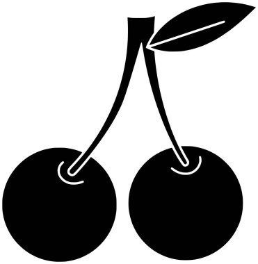 Kirazlı illüstrasyon meyve silueti logo ağacı simgesi ağaç ağaç ana hatları yaprak eko doğa bahçe gıda yeşil tarım vektör arkaplanı için doğal çevre şekli