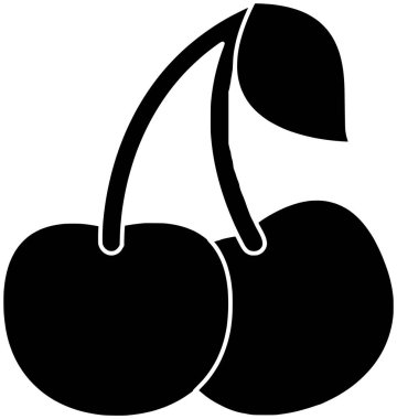 Kirazlı illüstrasyon meyve silueti logo ağacı simgesi ağaç ağaç ana hatları yaprak eko doğa bahçe gıda yeşil tarım vektör arkaplanı için doğal çevre şekli