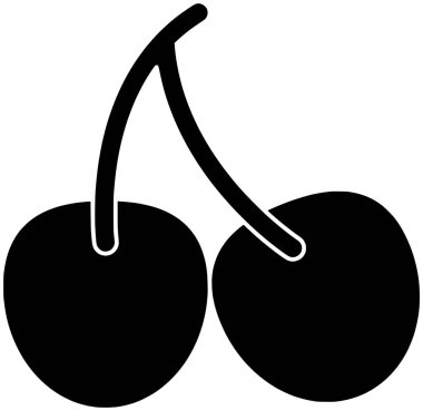 Kirazlı illüstrasyon meyve silueti logo ağacı simgesi ağaç ağaç ana hatları yaprak eko doğa bahçe gıda yeşil tarım vektör arkaplanı için doğal çevre şekli