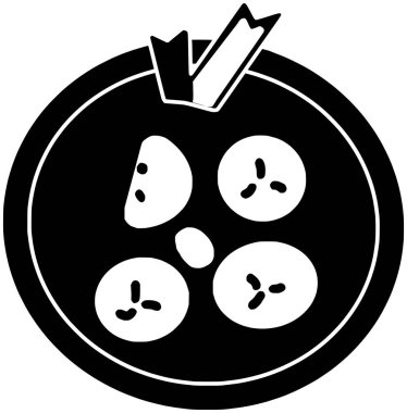 Muz illüstrasyonu komut silüeti logosu tatlı ikon çorbası ana hatları yiyecek geleneksel tatlı mutfağı ev yapımı sağlıklı pandan Endonezya şekli vektör grafik arka planı için geleneksel mutfak