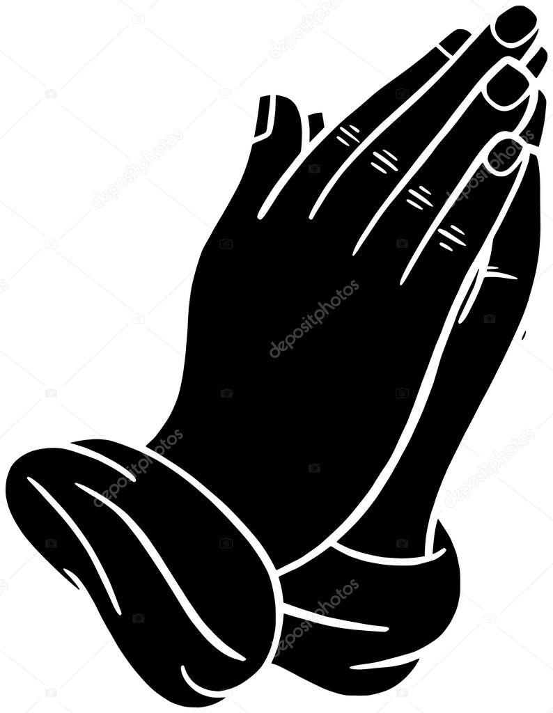 Hand illustration hope silhouette belief logo prayer icon muslim outline christian god faith pray purim ramadhan religion worship christ shape of faith pray for vector graphic background