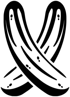 Vegan illüstrasyonlu vejetaryen silueti, sebze logosu, yemek ikonu, ana hatları turşusu, sağlıklı yeşil salatalık konservesi, salatalık turşusu, atıştırmalık turşusu ya da vektör grafik arka planı.