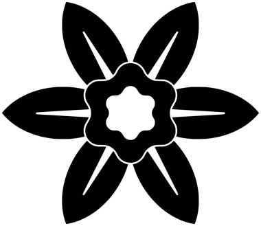 Çiçek illüstrasyonu süsleme silüeti çiçek logosu çiçek ikonu bahar ana hatları nergis çiçeği çiçeği çiçeği bahçesi bitkisel yaprak bitki örtüsü narsis şekli veya vektör grafik arkaplan