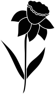 Çiçek illüstrasyonu süsleme silüeti çiçek logosu çiçek ikonu bahar ana hatları nergis çiçeği çiçeği çiçeği bahçesi bitkisel yaprak bitki örtüsü narsis şekli veya vektör grafik arkaplan