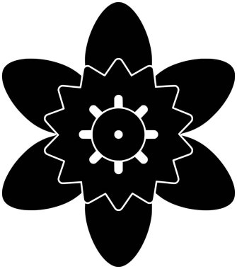 Çiçek illüstrasyonu süsleme silüeti çiçek logosu çiçek ikonu bahar ana hatları nergis çiçeği çiçeği çiçeği bahçesi bitkisel yaprak bitki örtüsü narsis şekli veya vektör grafik arkaplan