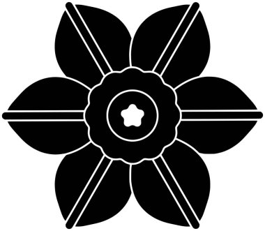 Çiçek illüstrasyonu süsleme silüeti çiçek logosu çiçek ikonu bahar ana hatları nergis çiçeği çiçeği çiçeği bahçesi bitkisel yaprak bitki örtüsü narsis şekli veya vektör grafik arkaplan