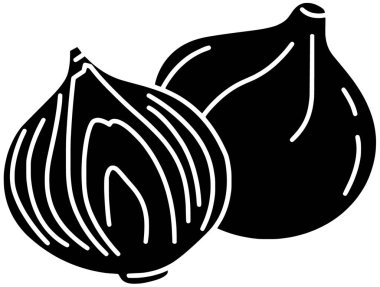 Sarımsak illüstrasyonu soğan silueti sebze logosu ikonu organik taslak vejetaryen sağlıklı doğal malzeme ham baharat diyeti vektör arkaplanlı yeşil şekil