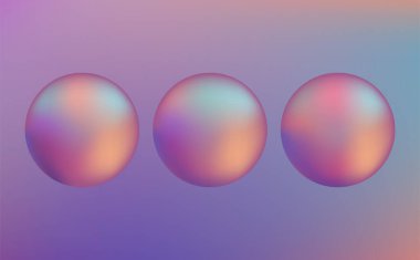 Eğim arkaplanı üzerinde balonlar olan vektör soyut illüstrasyonu