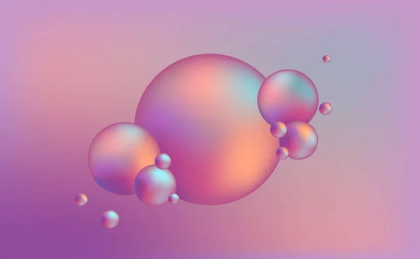 Vector Abstracte Achtergrond Met Ballonnen Violet Oranje Tinten — Stockvector