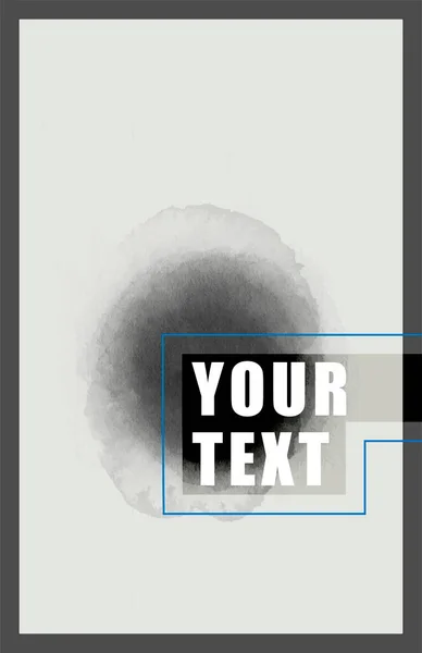 Stilvolle Vektorvorlage Für Text Graustufen Mit Aquarellelementen — Stockvektor