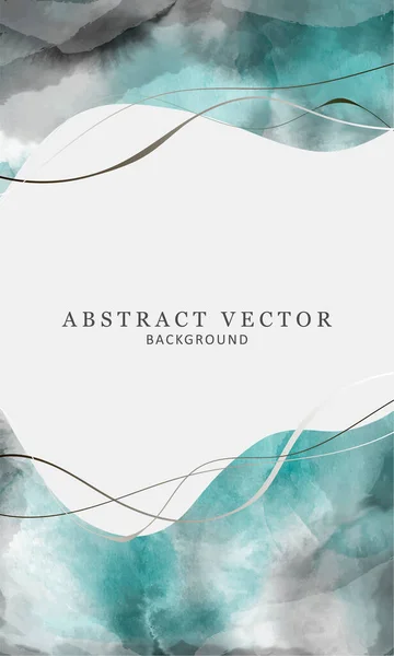 stock vector Abstract watercolor background in turquoise gray shades