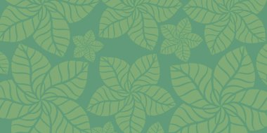 Abstract vector illustration in green tones with hand drawn flower for design, wallpapers, presentations, covers