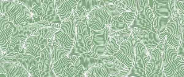 Векторный Зеленый Фон Пальмовыми Листьями Декора Обложки Подложки Обои — стоковый вектор