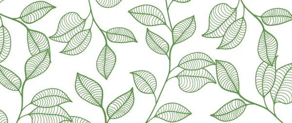Zielona Ilustracja Botaniczna Gałęziami Liśćmi Białym Tle Dekoracji Okładki Pocztówki — Wektor stockowy