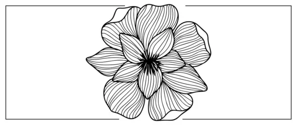 Vektor Svart Och Vit Illustration Med Blomma För Textilier Omslag — Stock vektor