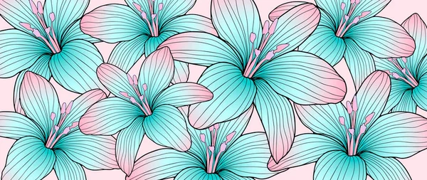 Elegante Vector Brillante Fondo Floral Con Azulejos Para Decoración Fondos — Vector de stock