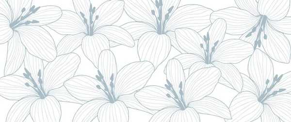 Vector Bloemen Achtergrond Pasteltinten Met Delicate Lelies Voor Decor Covers — Stockvector