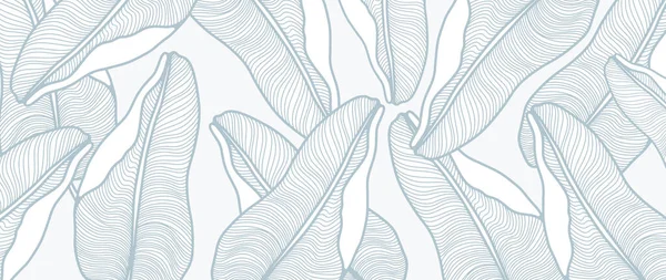 Светлый Векторный Фон Банановыми Листьями Белом Фоне Декора Обложек Обоев — стоковый вектор