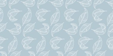 Tekstil için beyaz tüy, ambalaj kağıdı, kapaklar ve arka planlar ile vektör minimalistik mavi pürüzsüz desen