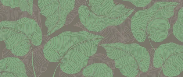 緑のヤシの葉の装飾 カバー カードやプレゼンテーションのためのスタイリッシュな熱帯ベクトルの背景 — ストックベクタ