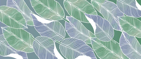 Зеленый Стильный Векторный Фон Белыми Листьями Декора Обложки Открытки Обои — стоковый вектор