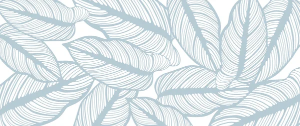Vektorabstrakter Botanischer Hintergrund Mit Blauen Blättern Hintergrund Für Texte Fotos — Stockvektor