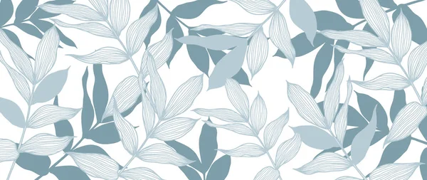 Абстрактный Векторный Ботанический Фон Синими Ветвями Листьями Предпосылки Оформления Обложки — стоковый вектор