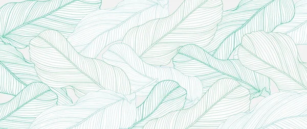 Нежный Зеленый Тропический Фон Большими Банановыми Листьями Предпосылки Оформления Обложки — стоковый вектор