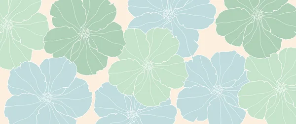 Zarter Hellgrüner Blumiger Hintergrund Hintergrund Für Postkarten Tapeten Dekore Cover — Stockvektor