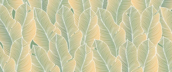 Abstrakter Tropischer Sommerhintergrund Mit Grünen Bananenblättern Botanischer Hintergrund Für Dekor — Stockvektor