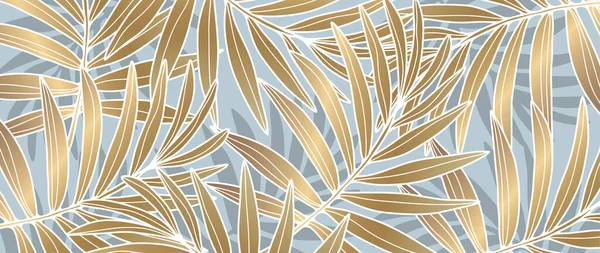 Tropischer Luxus Hintergrund Mit Goldenen Palmenzweigen Hintergrund Für Dekor Hintergrundbilder — Stockvektor