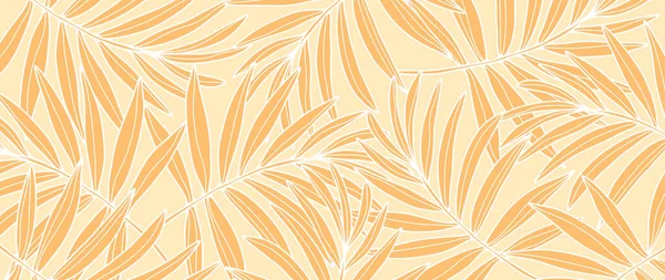 Fond Botanique Automne Avec Des Branches Des Feuilles Orange Contexte — Image vectorielle