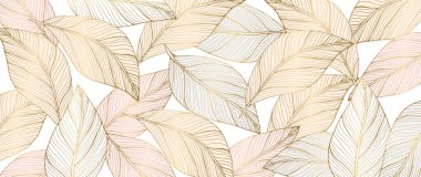 Altın yapraklı lüks sonbahar arka planı. Dekor, duvar kağıtları, kartpostallar, kartvizitler ve sunumlar için narin bir arkaplan. Metin ve fotoğraf için arkaplan