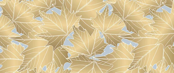 Botanische Luxe Achtergrond Met Gouden Esdoorn Bladeren Achtergrond Voor Decor — Stockvector