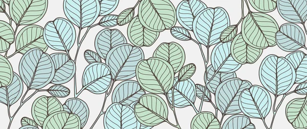 Botanischer Blauer Hintergrund Mit Eukalyptusvektoren Hintergrund Für Dekor Tapeten Cover — Stockvektor