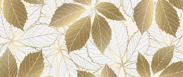 Осенний Роскошный Фон Золотыми Ветвями Листьями Фон Декора Обложки Обои — стоковый вектор