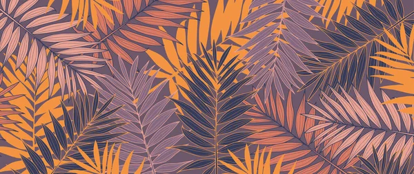 Podzimní Purpurové Botanické Pozadí Větvemi Listy Stylové Barevné Pozadí Pro — Stockový vektor