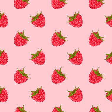 Yumuşak pembe arka planda ahududu desenli böğürtlensiz. Tekstil, ambalaj kağıdı, duvar kâğıtları, kapaklar ve arka planlar için desen.