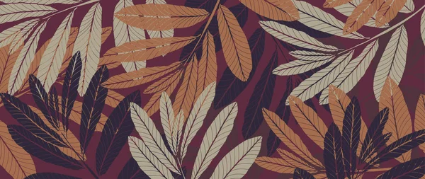 Herfst Botanische Achtergrond Met Takken Bladeren Achtergrond Voor Decor Wallpapers — Stockvector