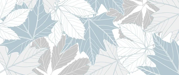 Светлый Осенний Ботанический Фон Различными Листьями Серых Тонах Предпосылки Декора — стоковый вектор