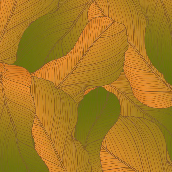 Zelený Čtvercový Gradient Tropického Pozadí Banánovými Listy Pozadí Pro Dekoraci — Stockový vektor