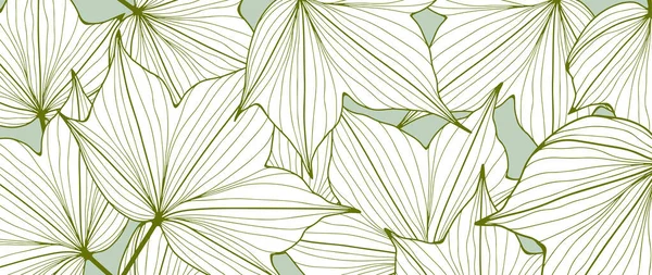 Grüner Botanischer Hintergrund Mit Zarten Blättern Hintergrund Für Dekor Tapeten — Stockvektor