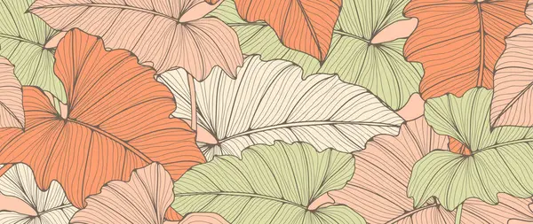 Botanischer Frischer Hintergrund Mit Tropischen Blättern Hintergrund Für Dekor Tapeten — Stockvektor