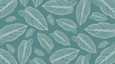 Beyaz yapraklı zengin yeşil botanik geçmişi. Botanik afişi, poster, kapak veya kart.