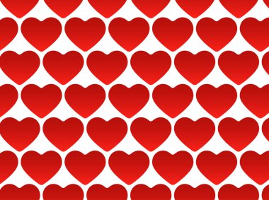 Kırmızı kalpli, kusursuz bir model. Tatil için arka plan, kapak tasarımı, ambalaj kağıdı, duvar kağıdı.