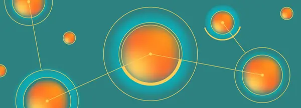 Latar Belakang Geometris Vektor Terang Dengan Bola Volumetrik Oranye Lingkaran Stok Vektor