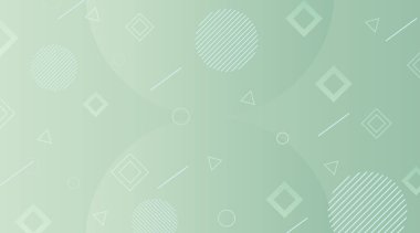 Açık yeşil geometrik soyut arkaplan. Pürüzsüz formların bileşimi. Vektör illüstrasyonu.